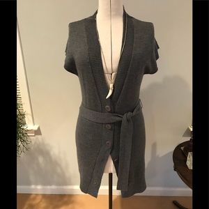Grey merino wool cardigan